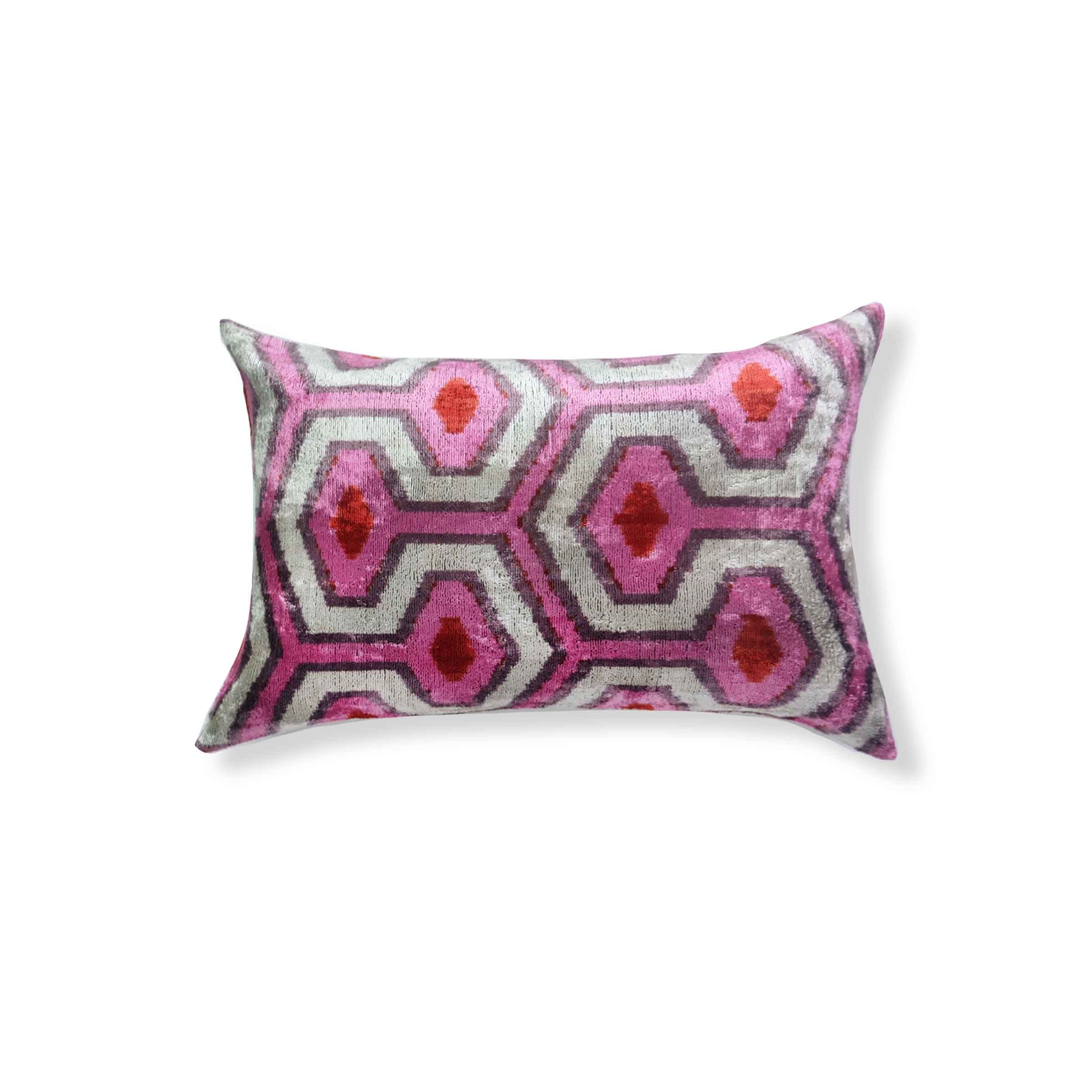 Amaranth - Pink Silk Lumbar Pillow Cover