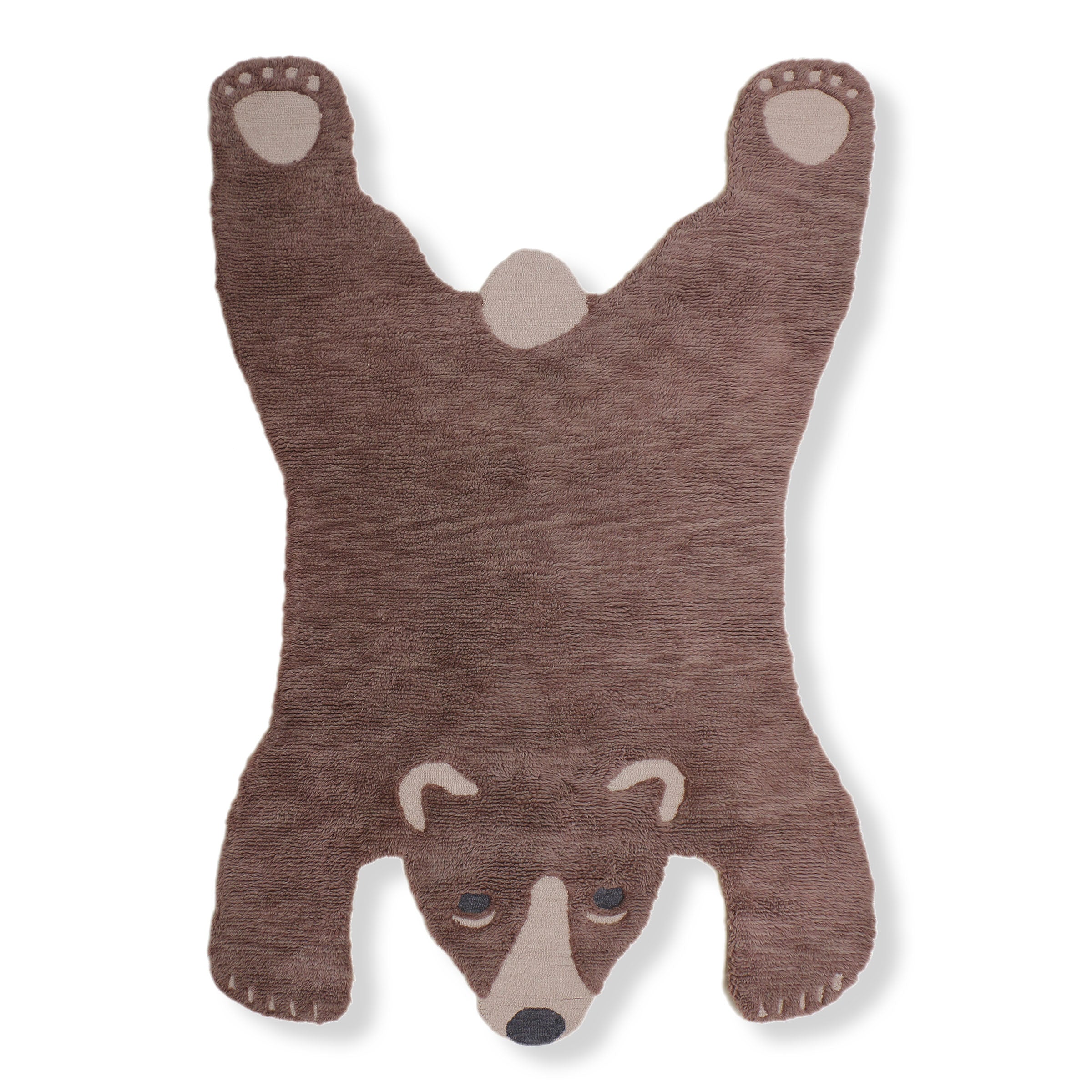 Wool Brown Teddy Bear Designer Rug