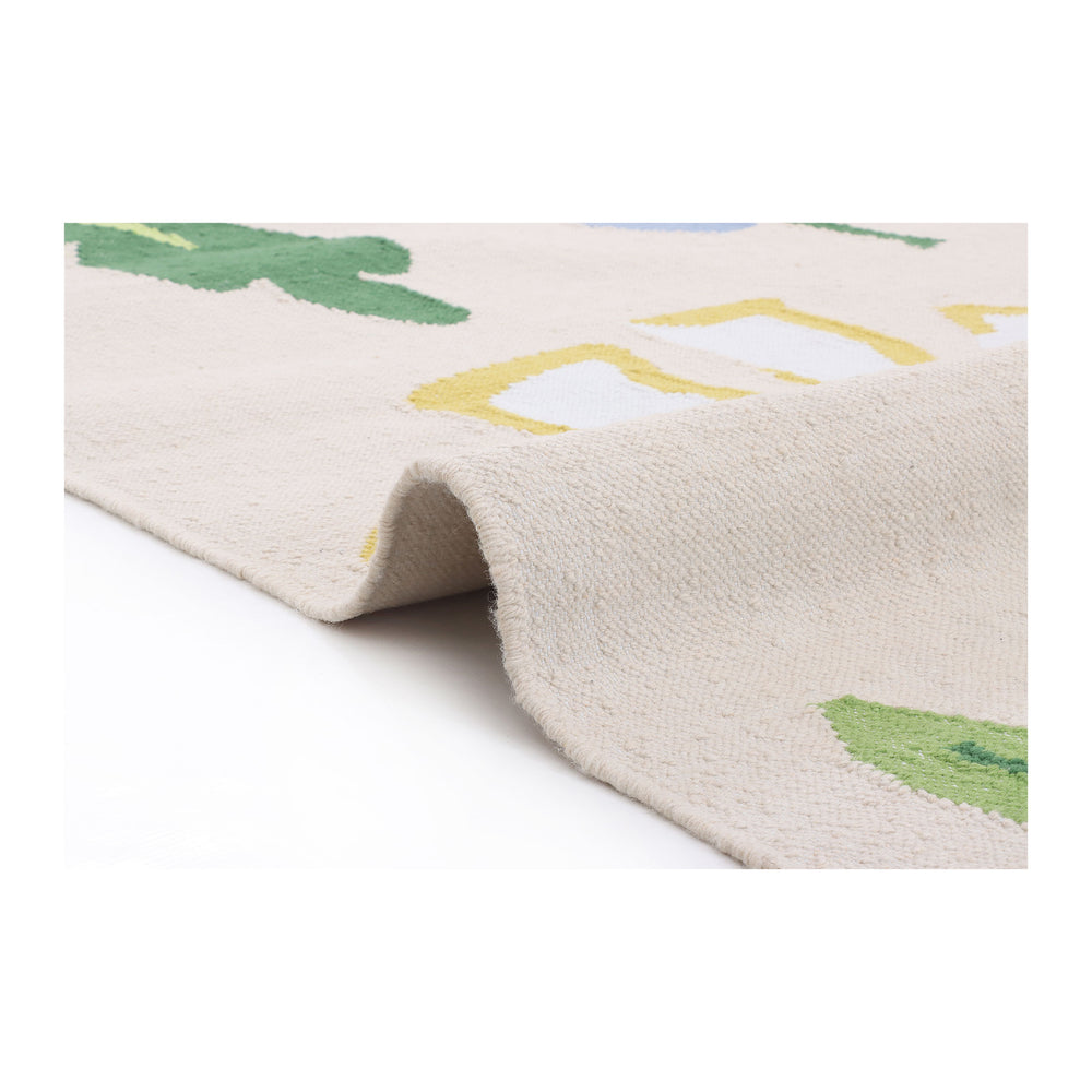 Detail of the soft, wool-like weave of the Petaline rug, made from recycled plastic bottles